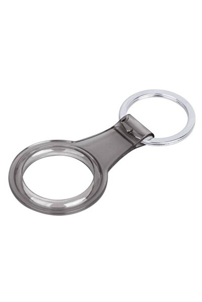 UnDePlus Transparent Colored Airtag Silicone Keychain Case with Clasp 07 Black