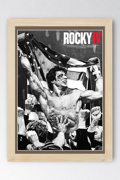 Saturn Rocky Framed Painting - Rocky 4 Fim Poster Painting