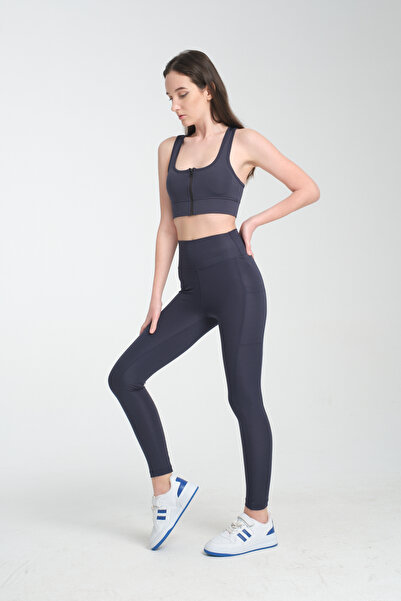 ZERTEX Γυναικείο Αθλητικό Μπλουζάκι Στήριξης Συσπειρωτικό Φερμουάρ Σκούρο Μπλε