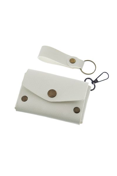 Miaju Ice White Color, Leather, Coin Purse Set with Hook, Best Gift for Special Occasions, Special Production