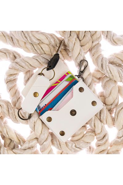 Miaju White Color Leather Coin Purse Set with Hooks, Best Gift for Special Occasions