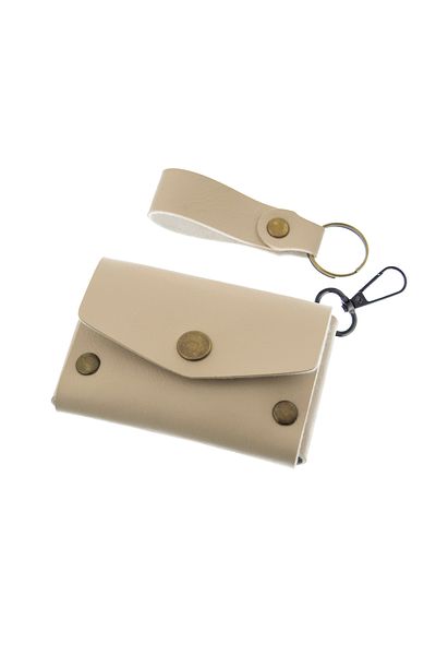 Miaju Milk Coffee Leather Coin Purse Set - with Hook, Best Gift for Special Occasions, Special Production