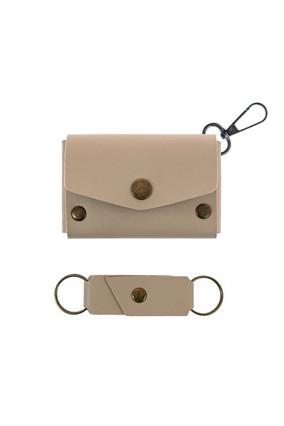 Miaju Coin Purse Set with Milk Coffee Color Leather Hooks, Best Gift for Special Occasions