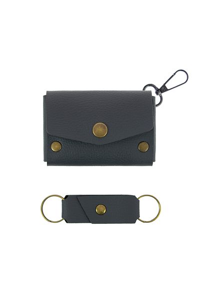 Miaju Matte Navy Color Leather Coin Purse Set with Hooks, Best Gift for Special Occasions