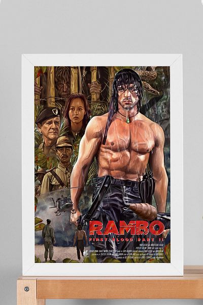 Saturn Tablou cu ramă Rambo - Tablou poster Rambo Fim