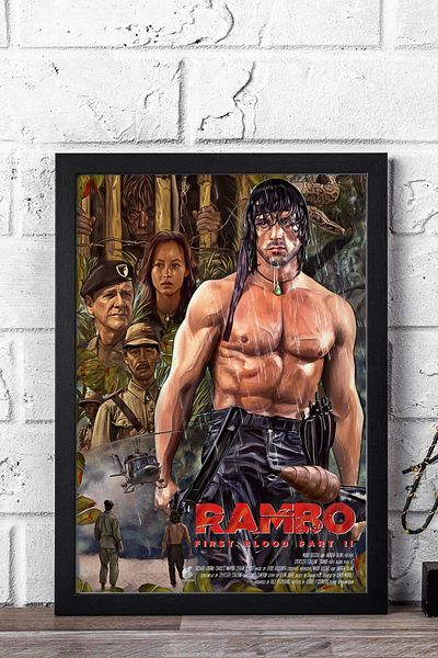 Saturn Tablou cu ramă Rambo - Tablou poster Rambo Fim