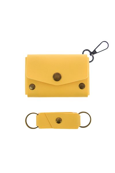 Miaju Yellow Color Leather Hook Coin Purse Set, Best Gift for Special Occasions