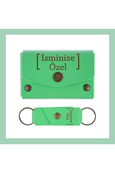 Miaju Pistachio Green Personal Wallet and Keychain Set - Stylish Gift Set, Perfect Surprise