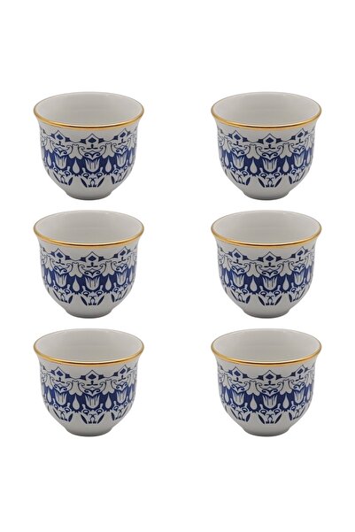 DUKKANI ISTANBUL Porcelain Gawa Cup Set 6-Piece Ela Anthracite Blue
