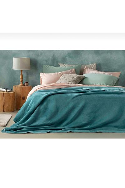 English Home Seledon-Mint Single Plain Cotton Blanket