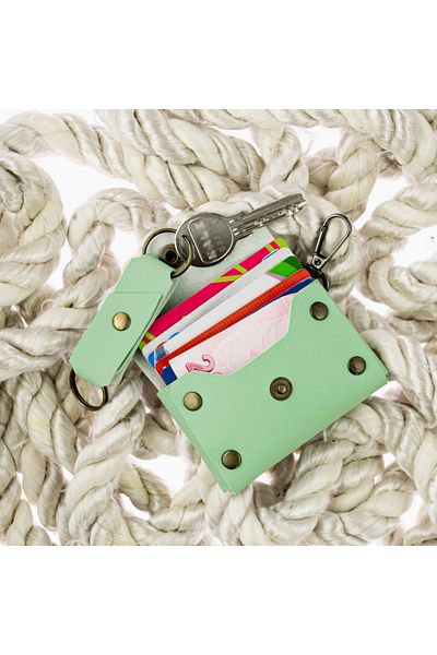 Miaju Light Green Color Leather Coin Purse Set with Hooks, Best Gift for Special Occasions