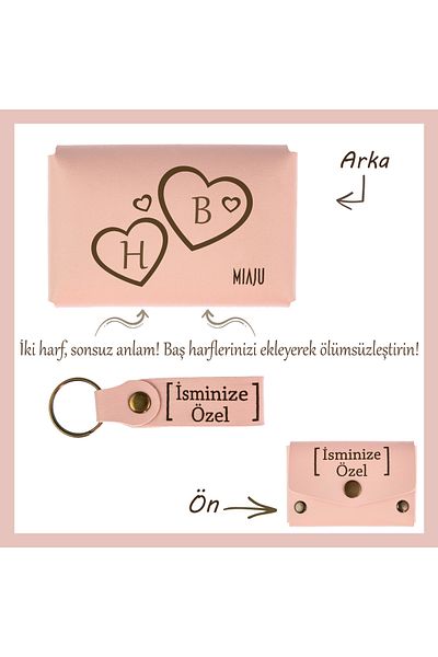 Miaju Puppy Mouth - Your Names Are All Side in the Hearts! Custom Wallet and Keychain Set