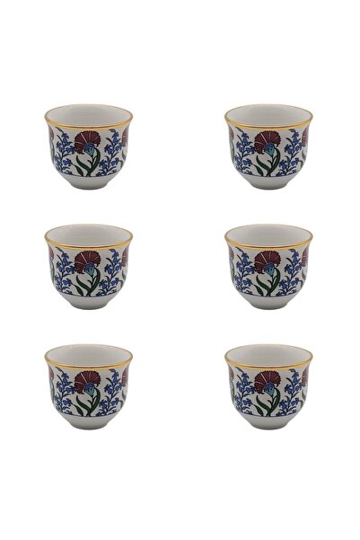 DUKKANI ISTANBUL مجموعة أكواب الغاوا البورسلين 6 قطع من القرنفل