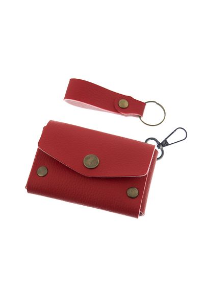 Miaju Red Color, Leather, Coin Purse Set with Hook, Best Gift for Special Occasions, Special Production