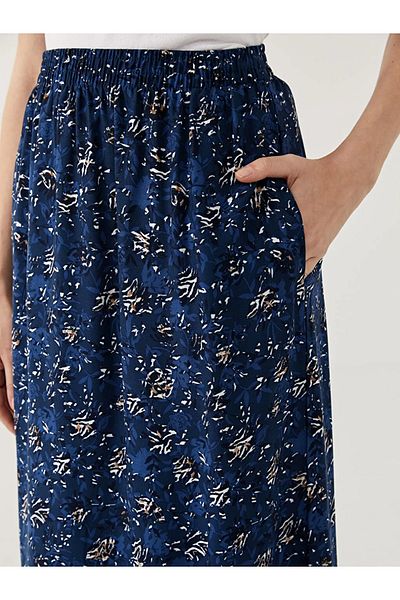 LC Waikiki Fusta de damă cu model cu talie elastică Lcw Grace neagră