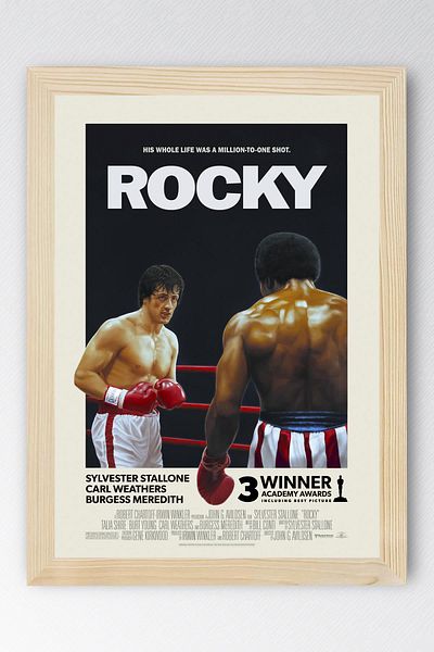 Saturn Rocky Framed Painting - Rocky Fim Poster Painting