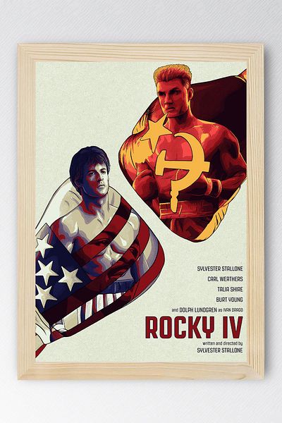 Saturn Rocky Framed Painting - Rocky 4 Fim Poster Painting