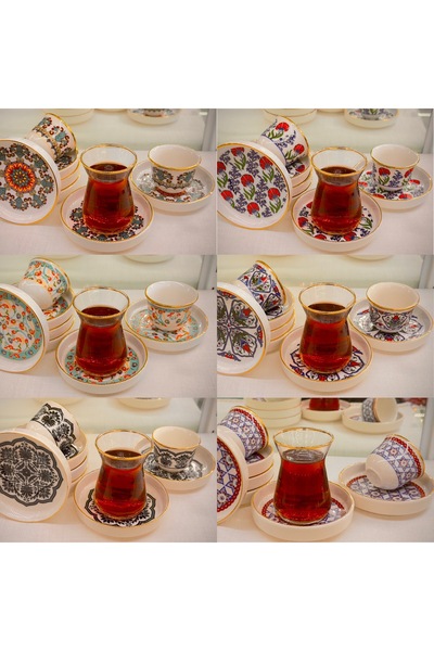 DUKKANI ISTANBUL 18 Piece Mirra Cup Tea Cup Set