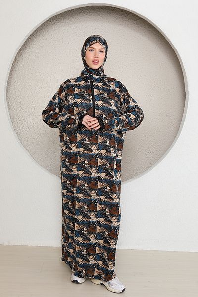 Kutay Collection Half Zipper Wrap Hijab Women's Prayer Dress