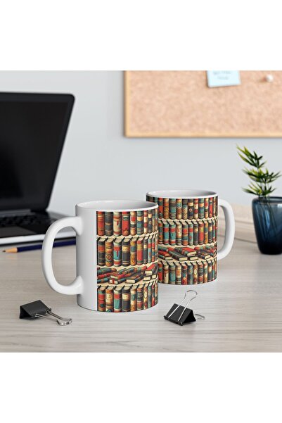 sıradışıhediyem 3D kitap kupa bardak kitaplık kupa bardak mug arkadaşa hediye