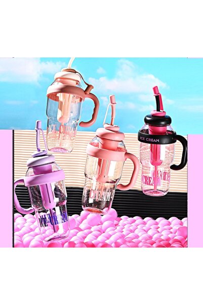 Livava Ice Cream Drinking Bowl with Straw and Strainer, 30X11 - Purple