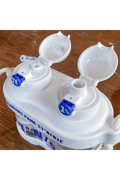 Livava Binoculars Water Bottle, with Straw and Strap, 18X15 - White-