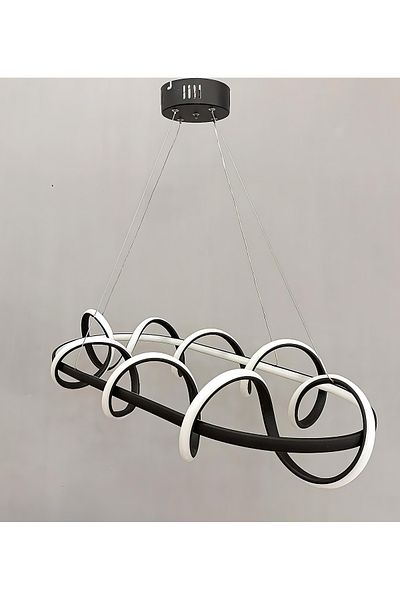 TREND 3Stage Dining Table Modern Black Led Chandelier