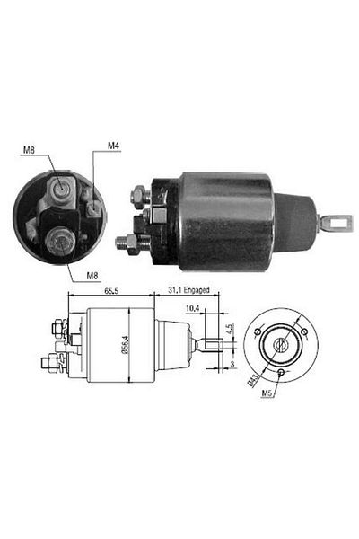 ZM 12v Marş Otomatiği Bosch Tipi (41 MM/42 MM) (KÖRÜKLÜ) Vidalı Kmm