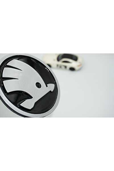 DK Tuning Skoda Front Hood 10cm New Generation Gray Black Logo Emblem