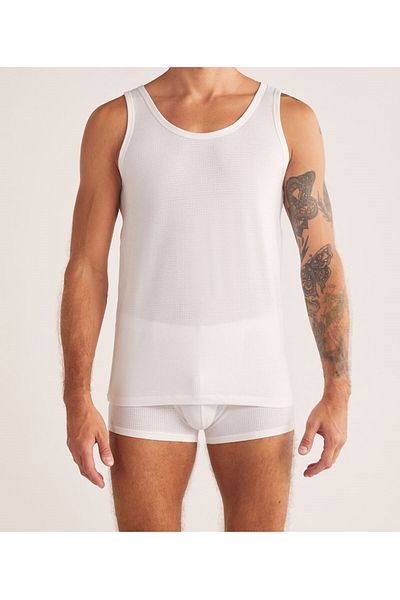 Kom Ανδρικό λευκό Modal Lycra Jacquard Μοτίβο 2 τεμαχίων εσώρουχο KQ.OGRYAT.1K.M1.K3