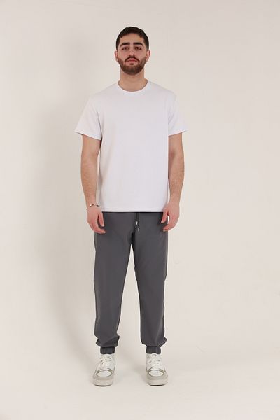 TKT Men's Elastic Leg Zippered Parachute Pants with Back Pockets