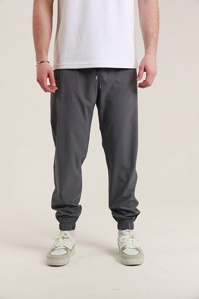 TKT Men's Elastic Leg Zippered Parachute Pants with Back Pockets