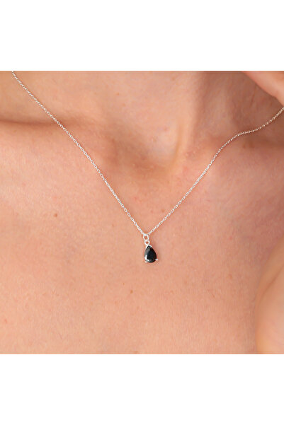 GOWA DESIGN Obsidyen Kolye 925 Ayar Gümüş, Altın Kaplama Damla Kesim Obsidyen...