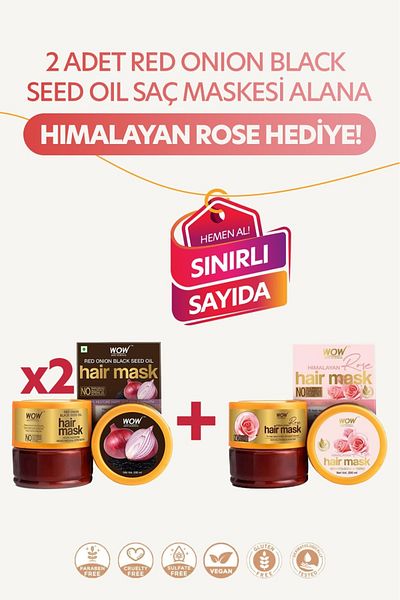 WOW Skin Science Himalayan Rose Red Onion Hair Mask - 200X3 ml Gift, Limited Stock