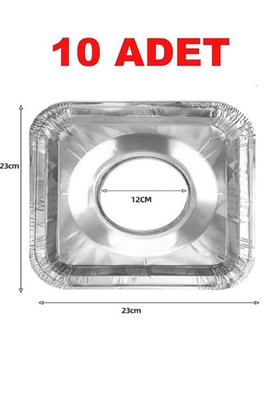 jetfast 10 Pcs Square Stove Top Oil Protector Aluminum Plate 23*23 cm