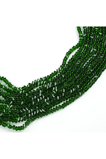 yfhobi 1 Dizi (80-85 Adet) - 6 mm Üçgen Kristal Cam Boncuk Dizisi Şeffaf Zümr...