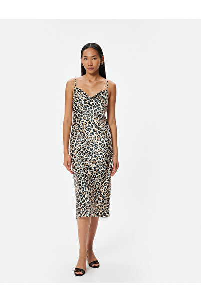 Koton Women's Beige Print Dress 4Sak80144Fw