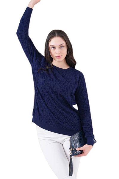 lavella Women's Crew Neck Drawstring Sweater 12833 Bgl-St04228