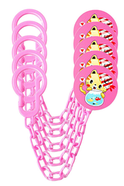 LUQU BABY حامل مصاصة لوكيو - وردي - عبوة من 5 قطع