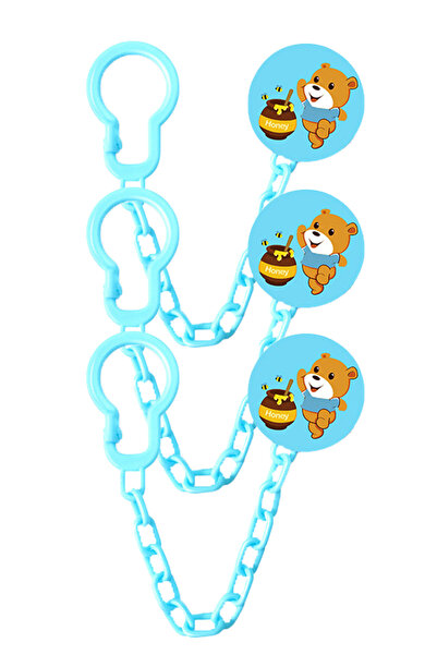 LUQU BABY حامل مصاصة لوكيو - أزرق - عبوة من 3 قطع