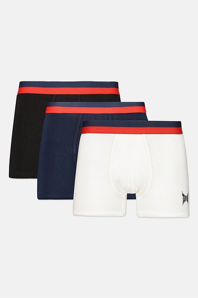 Tapout Men 3 Pack Brand Logo Boxer Brief, Navy