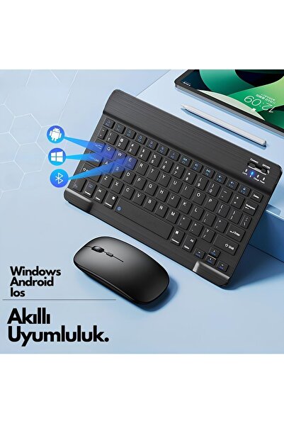 ebulduk Xiaomi Redmi Pad Pro / Poco Pad 12.1inç ile Uyumlu Kablosuz Bluetooth Klavye+mouse Set