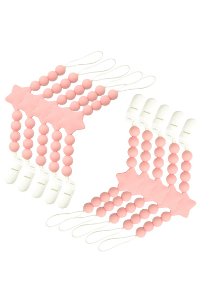 LUQU BABY Silicone Pacifier Beads- Pink-Pack of 10