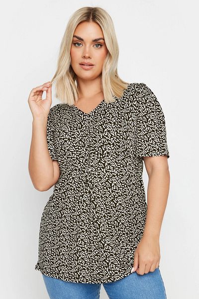 Stil Diva Μπλούζα με λαιμόκοψη V - ασύμμετρη κοπή Lycra Plus Size 303372