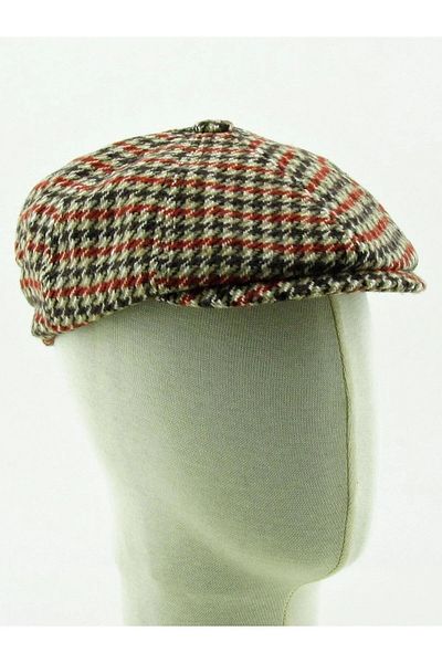 awix Мъжка кашмирена шапка от 8 части - стил Peaky Blinders, модел рибена кост, есенно-зимна шапка