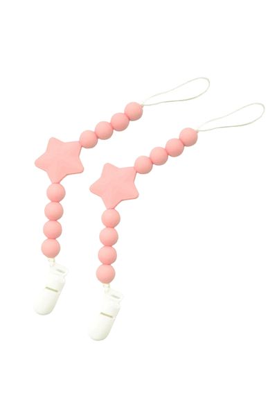 LUQU BABY Silicone Pacifier Beads- Pink-Pack of 2