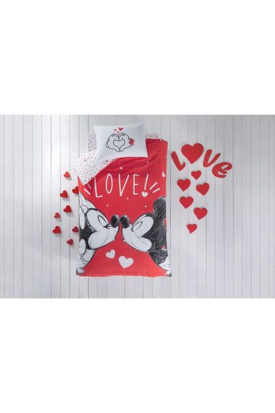 Taç Minnie and Mickey Licensed Single Duvet Set