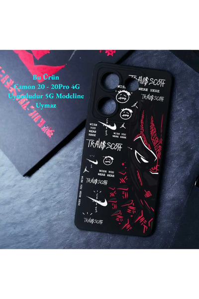Kılıforyum Tecno Camon 20 - 20Pro 4g Case Printed Velvet Inside Launch Case