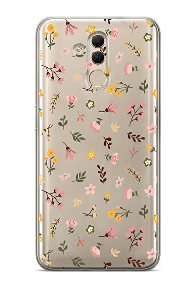 moonset Huawei Mate 20 Lite Uyumlu Çiçekler Tasarımlı Baskılı Şeffaf Telefon ...