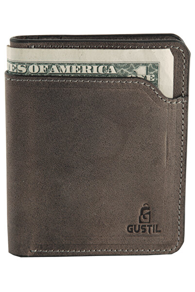 Gustil Mıknatıslı Hakiki Deri Cüzdan